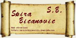 Spira Bicanović vizit kartica